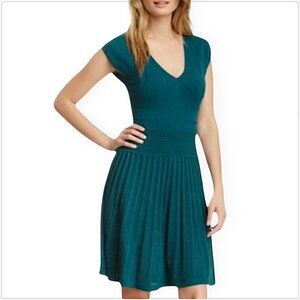 Max Studio Legion Blue Teal Textured Cap Sleeve Sweater Dress New NWT Size L